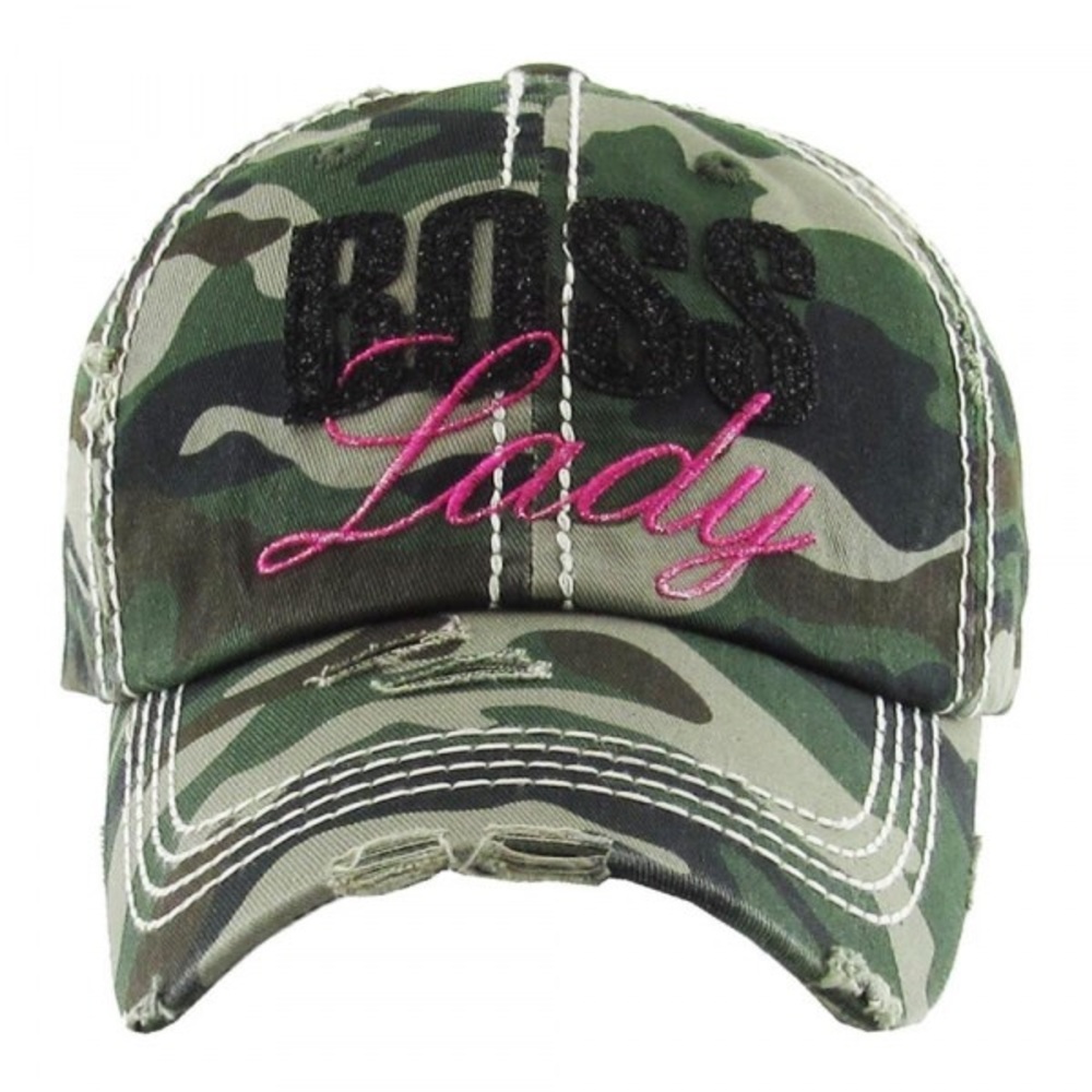 Distressed Embroidered Baseball Cap